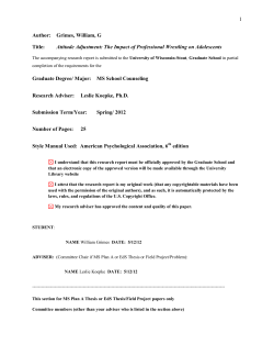 Attitude Adjustment: The Impact of Professional Wrestling - UW