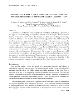 Probabilistic Durability Analysis of Cementitious Materials under