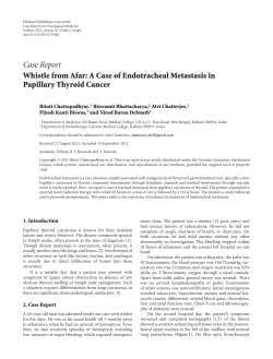 Case Report Whistle from Afar: A Case of Endotracheal