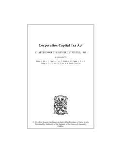Corporation Capital Tax Act - The Nova Scotia Legislature