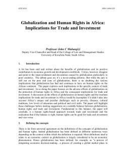 Globalization and Human Rights in Africa: Implications for Trade and