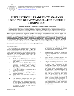 INTERNATIONAL TRADE FLOW ANALYSIS USING THE GRAVITY