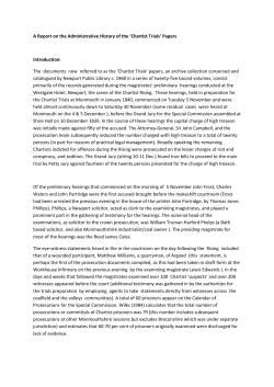 A Report on the Administrative History of the `Chartist Trials` Papers