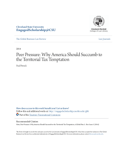 Peer Pressure: Why America Should Succumb to the Territorial Tax