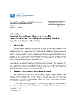 Economic Ownership and Changes in Ownership Goods