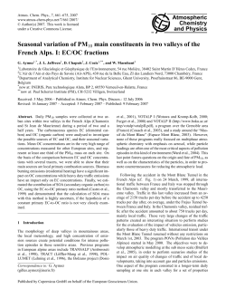 Seasonal variation of PM10 main constituents in two valleys of the