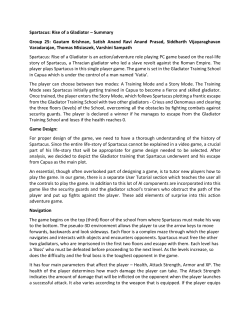 Spartacus: Rise of a Gladiator &ndash; Summary Group 25: Gautam