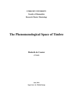 The Phenomenological Space of Timbre final version