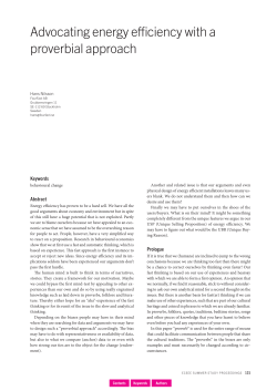 Advocating energy efficiency with a proverbial approach