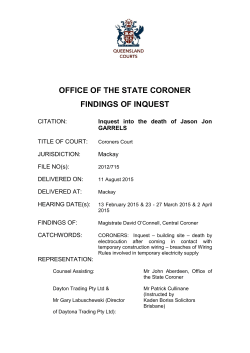 Inquest into the death of Jason Jon Garrels