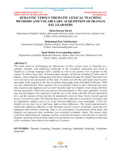 semantic versus thematic lexical teaching methods and vocabulary