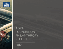 AOPA FOUNDATION PHILANTHROPY REPORT 2012