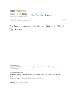 An Army of Women: Gender and Politics in Gilded Age Kansas