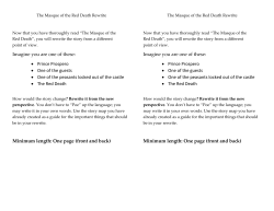 Imagine you are one of these: &bull; Prince Prospero &bull; One of the guests