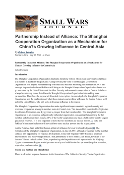 Partnership Instead of Alliance: The Shanghai Cooperation