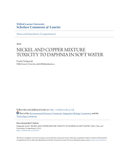 nickel and copper mixture toxicity to daphnia in soft water