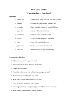 Study Guide for film: Where Does Energy Come From?