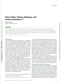 Dairy Intake, Dietary Adequacy, and Lactose Intolerance