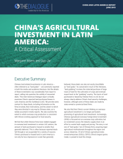 china`s agricultural investment in latin america - Inter
