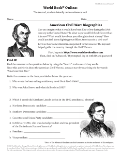 World Book® Online: American Civil War: Biographies