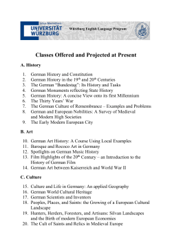 Classes Offered and Projected at Present