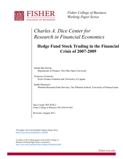 Hedge Fund Stock Trading in the Financial Crisis of 2007-2009