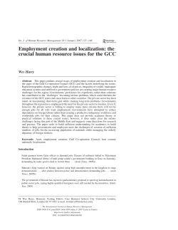 Employment creation and localization