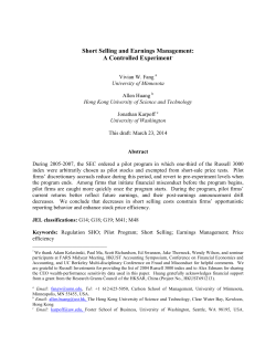 Short Selling and Earnings Management: A Controlled Experiment*