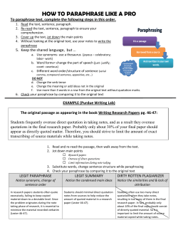 HOW TO PARAPHRASE