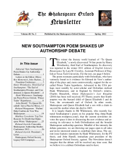 Newsletter - Shakespeare Oxford Fellowship