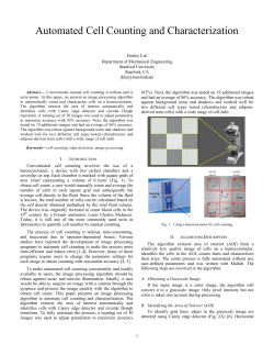 Automated Cell Counting and Characterization - Stacks