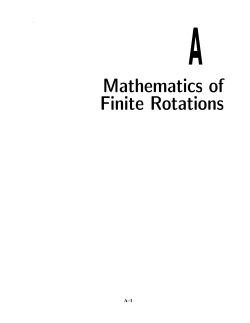 Appendix A: The Mathematics of Finite Rotations