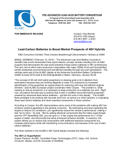 Lead-Carbon Batteries to Boost Market Prospects of 48V