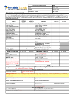 MB Personal Financial Statement