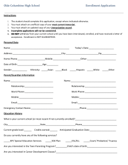 Olde Columbine High School Enrollment Application