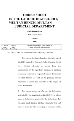 order sheet - Lahore High Court