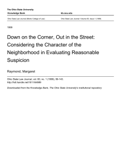 Down on the Corner, Out in the Street: Considering the Character of