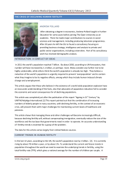 Catholic Medical Quarterly Volume 61(3) August 2011