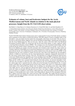 Estimates of volume, heat and freshwater budgets for the