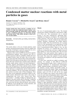 Condensed matter nuclear reactions with metal particles in gases
