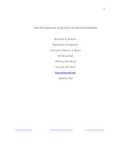 0 THE PSYCHOLOGICAL REALITY OF PHONAESTHEMES