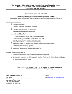 contract application - Carolina Population Center - UNC