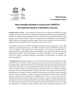 New Canadian biosphere reserves join UNESCO`s international