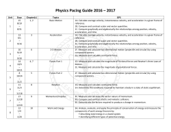Physics Pacing Guide 2016 &ndash; 2017