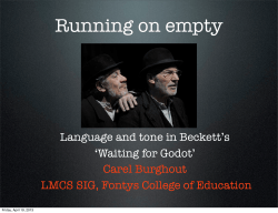 Language and tone in Beckett`s `Waiting for Godot` Carel Burghout