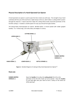 Physical Description of a Hand-Operated Can Opener