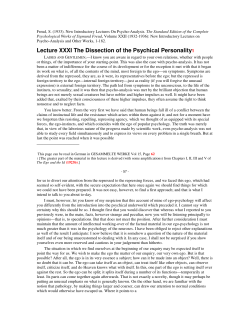 The Dissection of the Psychical Personality