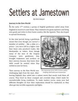 By Erin Sawyer Journey to the New World In the early 17th century, a