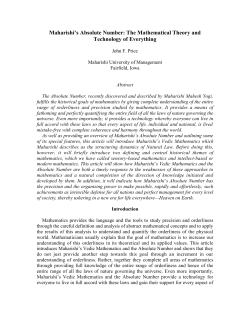 Maharishi`s Absolute Number - Maharishi University of Management