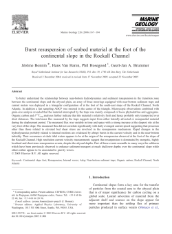 Burst resuspension of seabed material at the foot of the continental